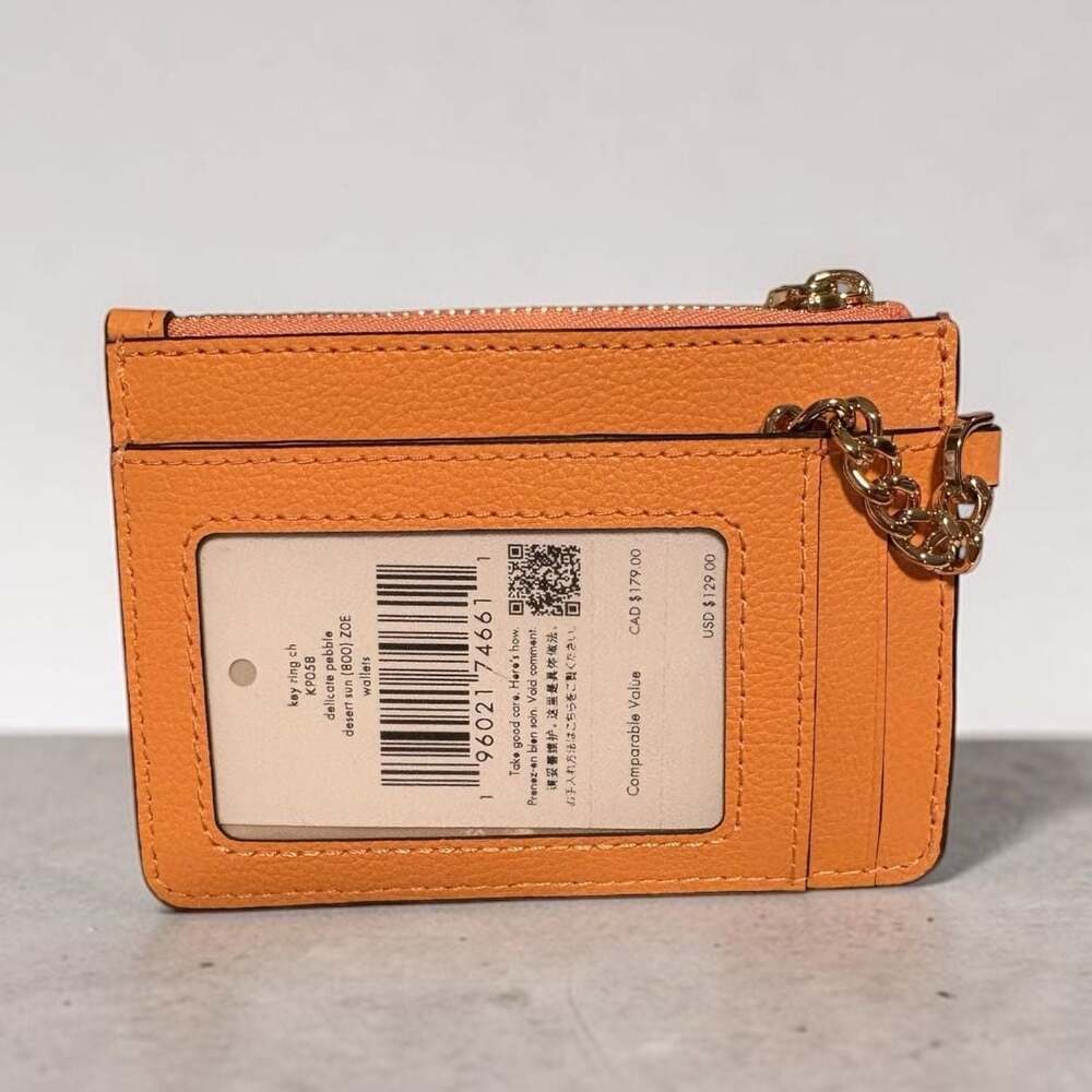Kate Spade New York Desert Sun Pebble Leather Key Ring Card Case